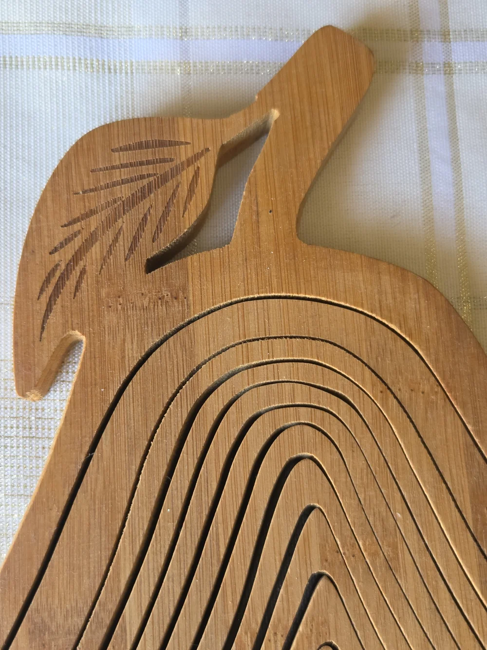 vintage wooden pear-shaped collapsible fruit basket